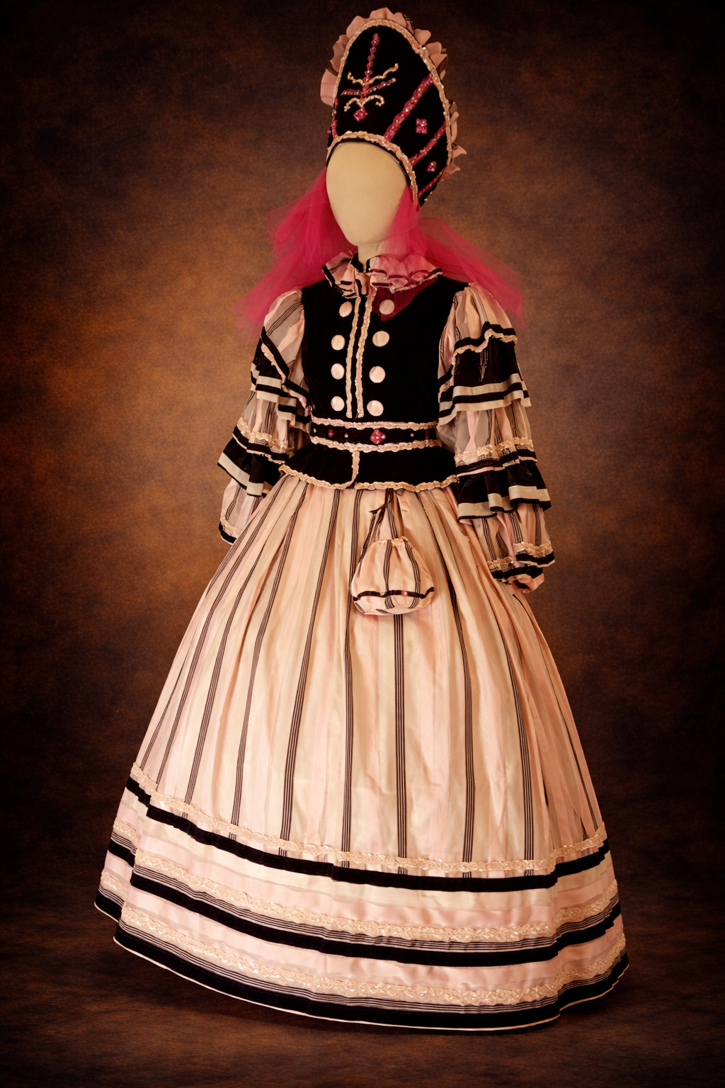 zucchero costume venitien rose et noir