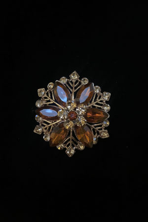 Bague margu  dorée strass ocre