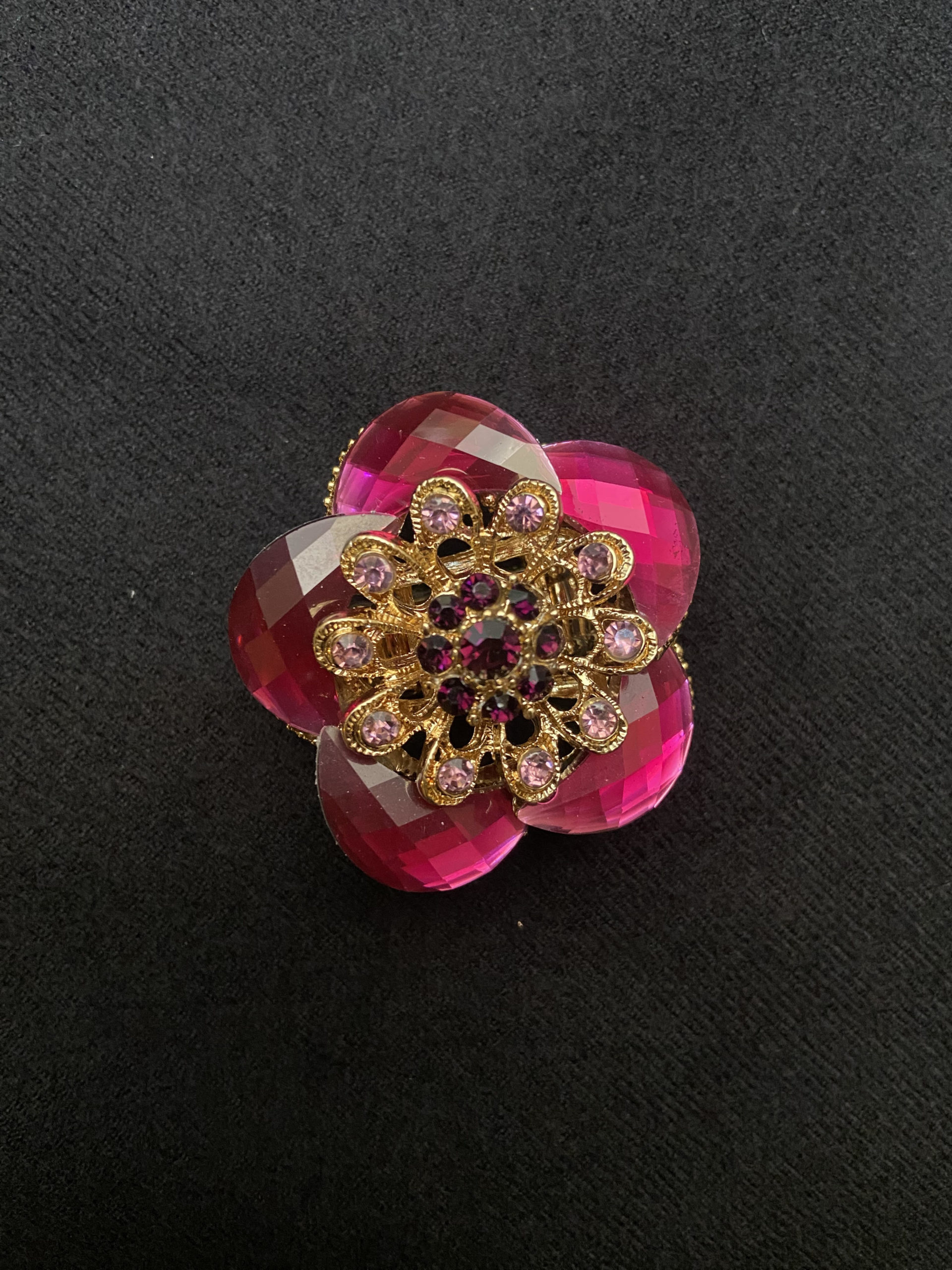 bague violette et dorée