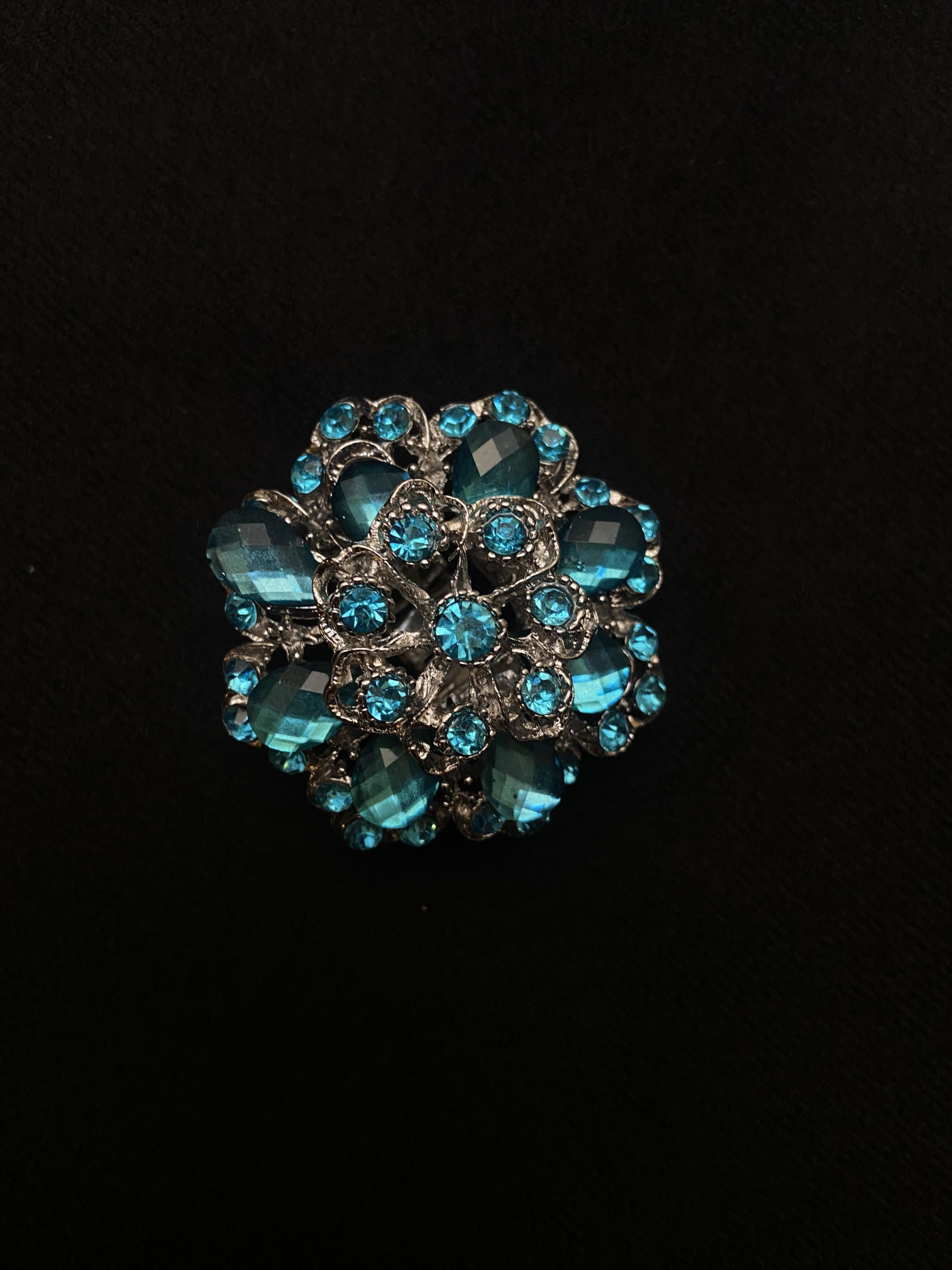 bague solar turquoise et argenté