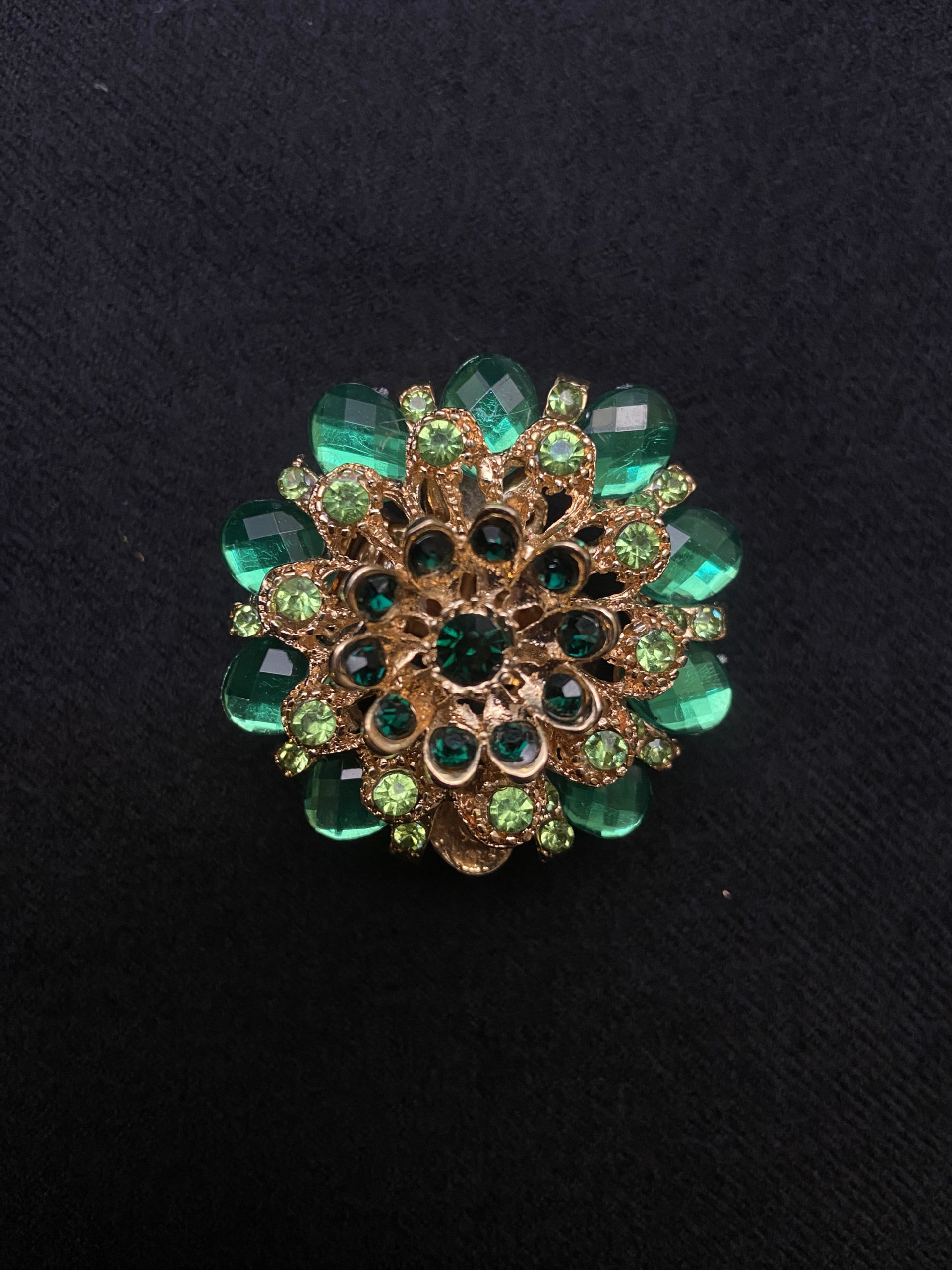 bague vert et dorée