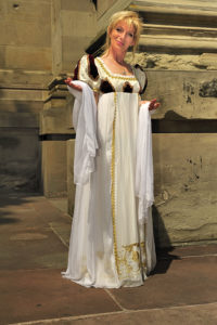 Robe premier empire mousseline blanche et velours-Atelier-la-Colombe strasbourg