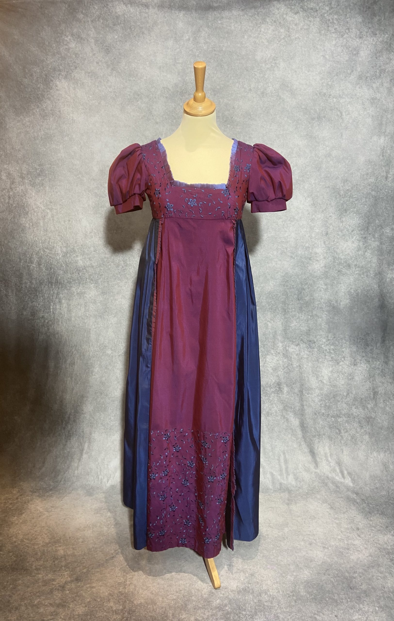 Robe 1er empire bleue et framboise — Atelier la colombe - vente et ...