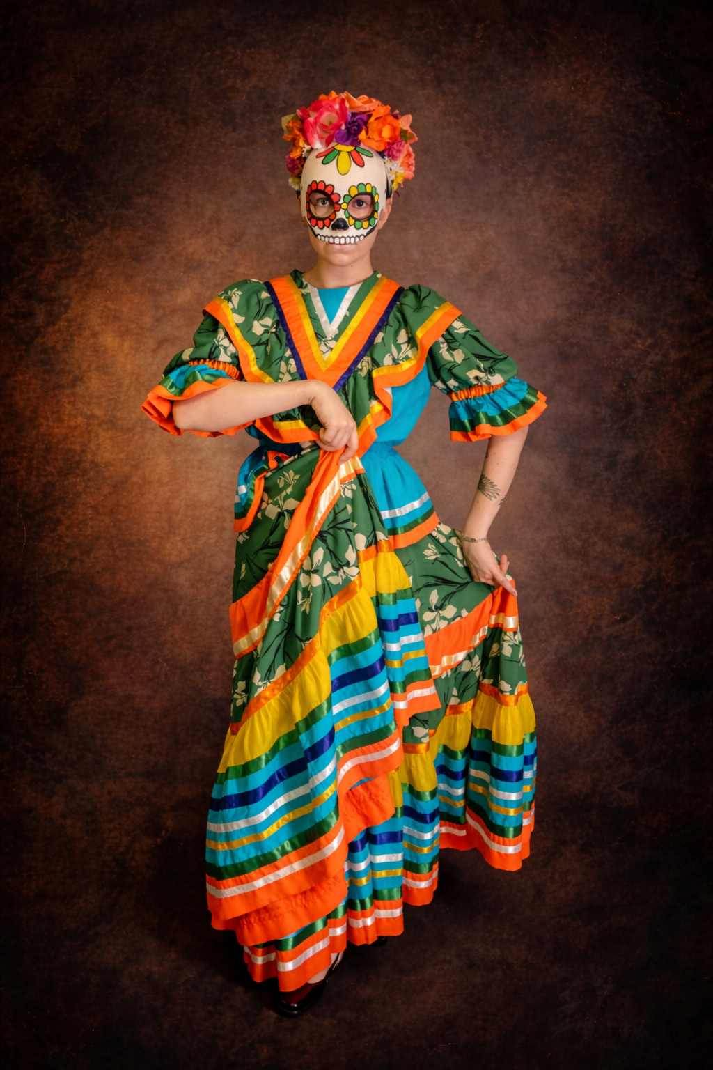 Robe mexicaine multicolore Jour des Morts