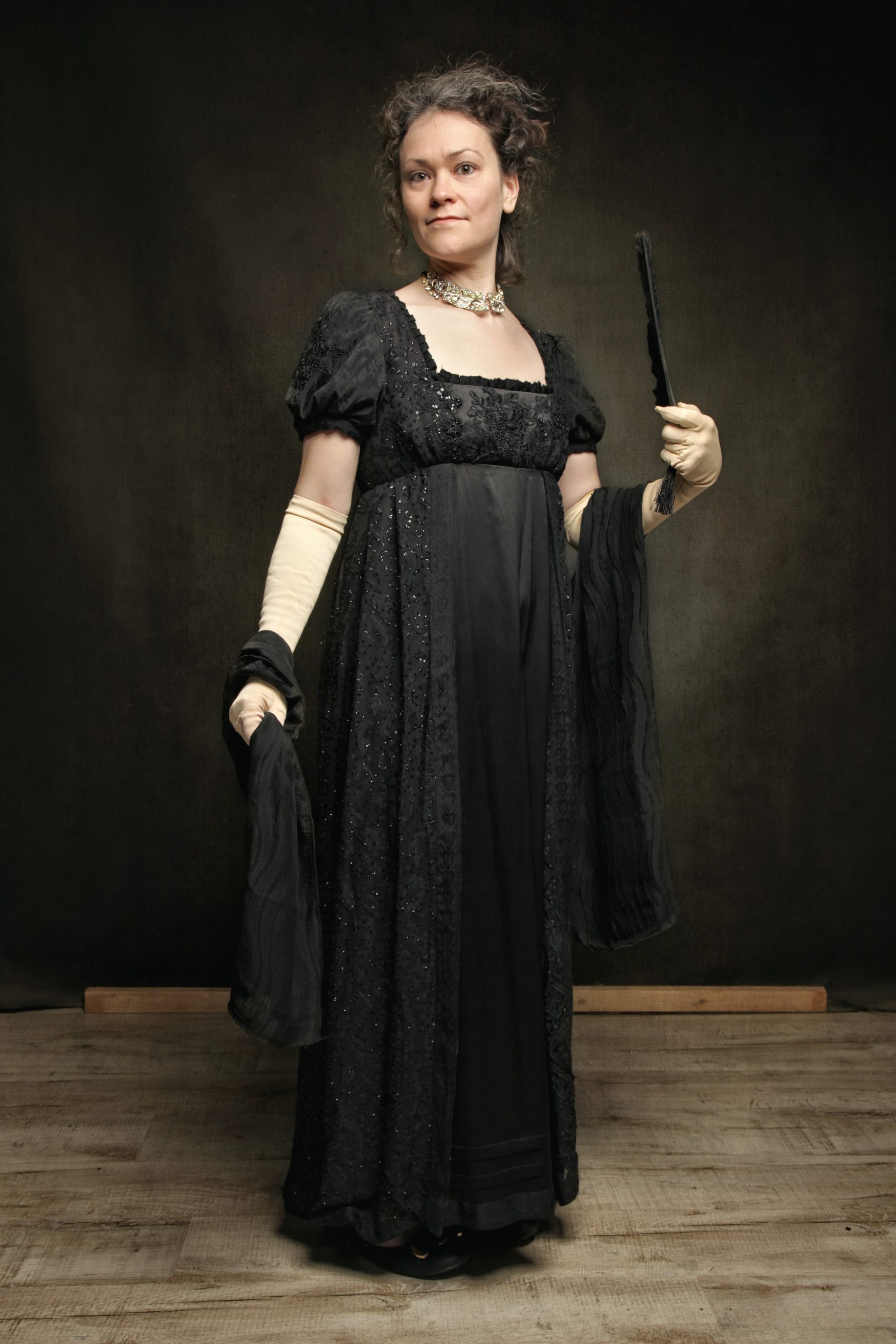 robe-premier-empire-noire-Atelier la Colombe strasbourg