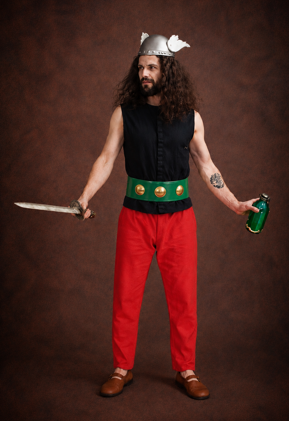 gaulois costume noir et rouge