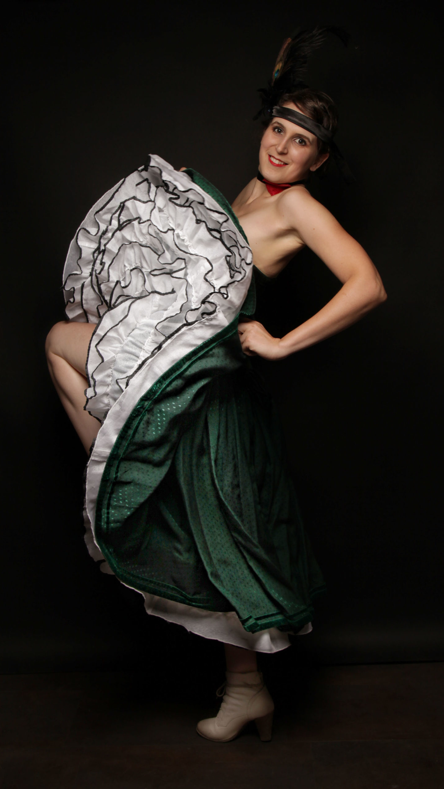 French-cancan-verte à corset-Atelier-la-Colombe-strasbourg