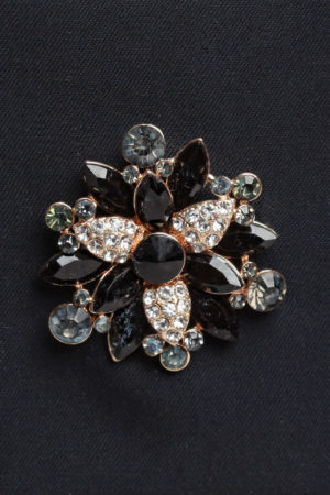 Bague margu dorée strass noir