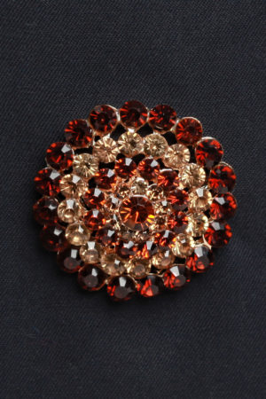 Bague dalia dorée strass brun