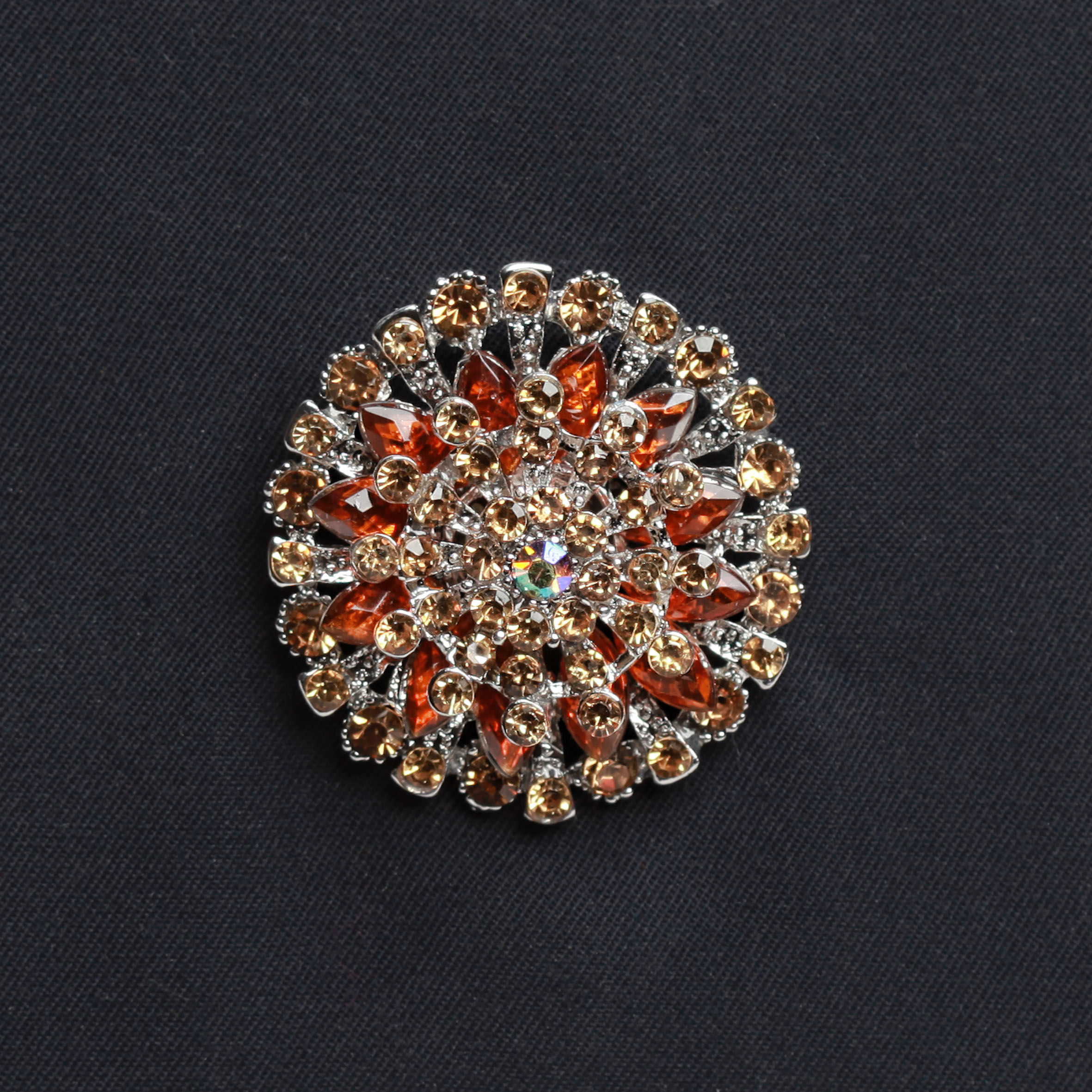 bague stella argentée strass ocre