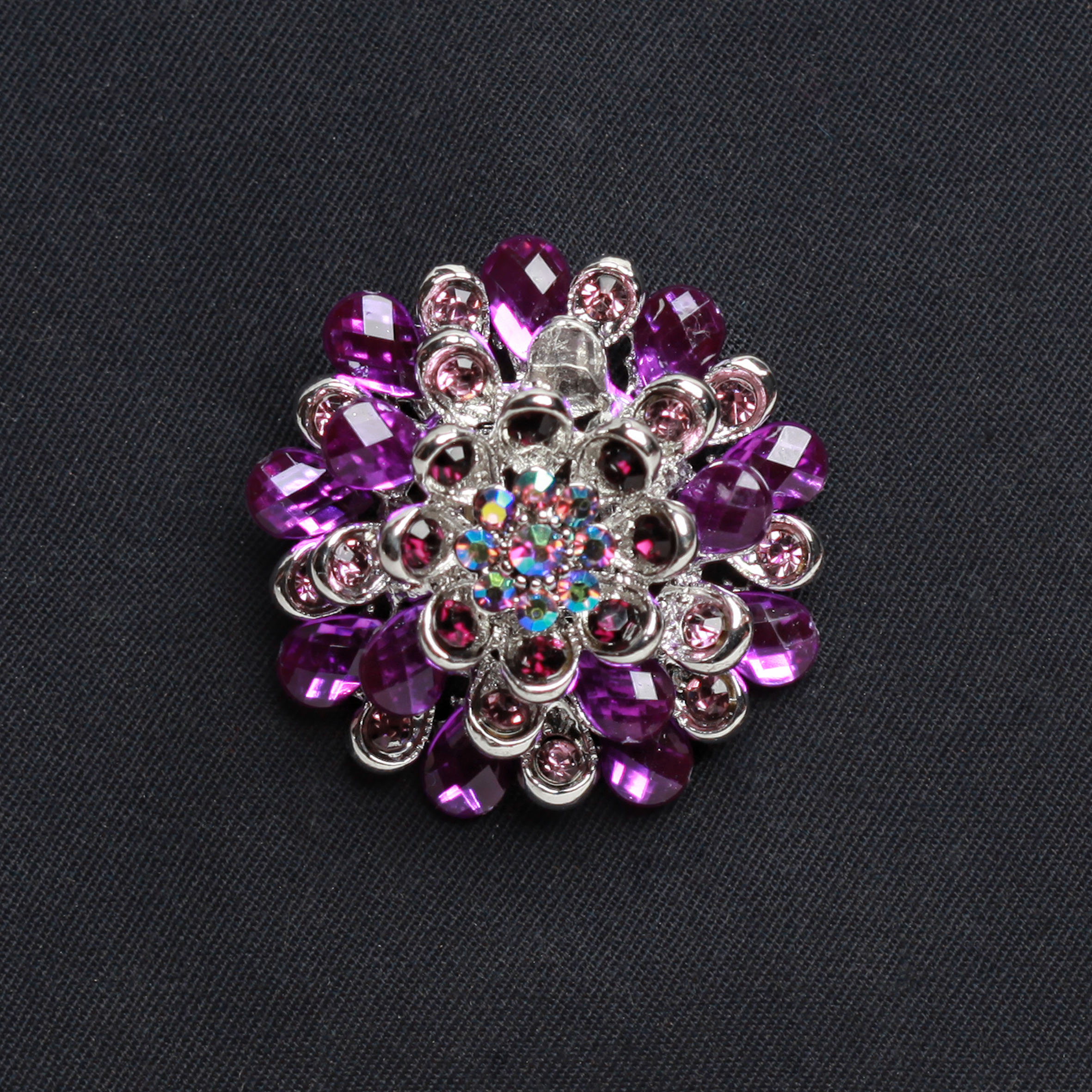 bague violet et argent