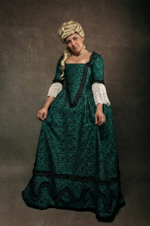 robe_XVIII_soie_emeraude_brodee